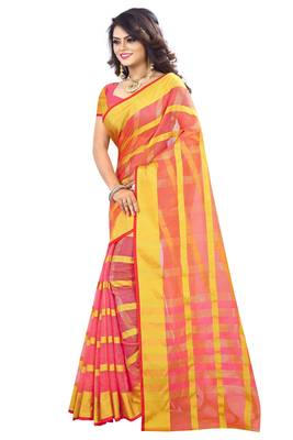 Pink woven manipuri silk saree with blouse 3