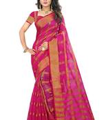 Pink woven manipuri silk saree with blouse