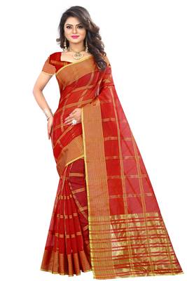 Maroon woven manipuri silk saree with blouse 1