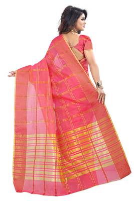 Pink woven manipuri silk saree with blouse 2