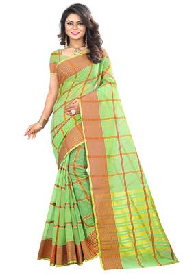 Parrot green woven manipuri silk saree with blouse 4