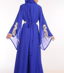 Royal Blue Georgette Hand Woven Stitched Islamic Kaftans