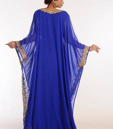 Royal Blue Georgette Hand Woven Stitched Islamic Kaftans
