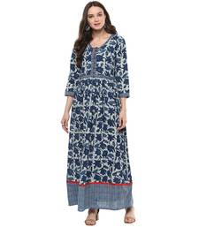   Indigo Hand Block Printed Cotton stitched kurti