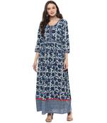 Geroo Jaipur Indigo Hand Block Printed Cotton stitched kurti