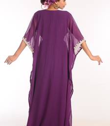 Purple Georgette Hand Woven Stitched Islamic Kaftans