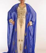 Multicolor Georgette Hand Woven Stitched Islamic Kaftans With Jacket