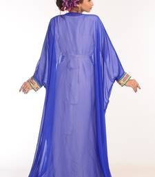 Multicolor Georgette Hand Woven Stitched Islamic Kaftans With Jacket