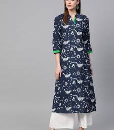  Indigo Hand Block Printed Cotton Stitched Kurti   Unique and Stylish