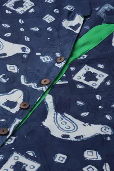   Indigo Hand Block Printed Cotton Stitched Kurti   Unique and Stylish