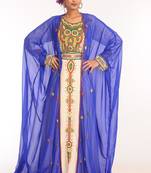 Multicolor Georgette Hand Woven Stitched Islamic Kaftans With Jacket