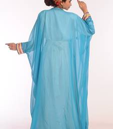 Multicolor Georgette Hand Woven Stitched Islamic Kaftans With Jacket