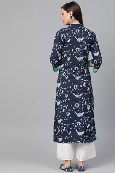   Indigo Hand Block Printed Cotton Stitched Kurti   Unique and Stylish