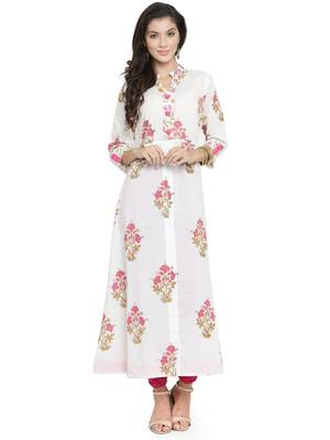   White Pure Cotton Hand Block Printed Kurta   Stay Cool and Stylish this Summer 2