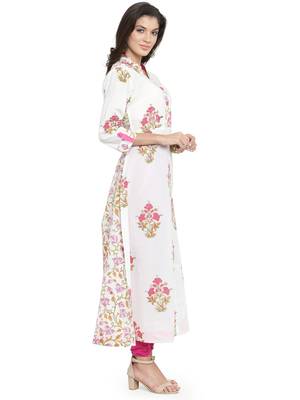   White Pure Cotton Hand Block Printed Kurta   Stay Cool and Stylish this Summer 3