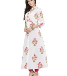   White Pure Cotton Hand Block Printed Kurta   Stay Cool and Stylish this Summer