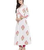 Geroo Jaipur White Pure Cotton Hand Block Printed Kurta - Stay Cool and Stylish this Summer