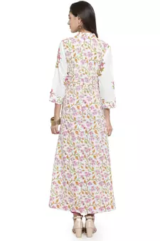   White Pure Cotton Hand Block Printed Kurta   Stay Cool and Stylish this Summer
