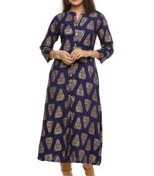   Blue Woven Printed Kurta