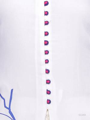   White Printed A Line Rayon Kurta 5