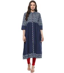   Indigo Hand Block Printed Cotton stitched kurti