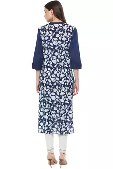   Indigo Hand Block Printed Cotton stitched kurti