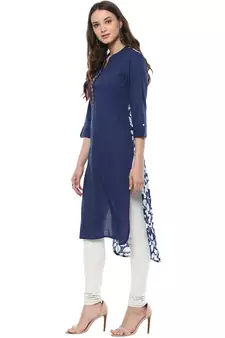   Indigo Hand Block Printed Cotton stitched kurti