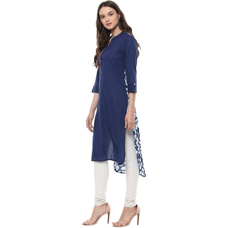 Geroo Jaipur Indigo Hand Block Printed Cotton stitched kurti