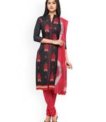 Black embroidered cotton salwar