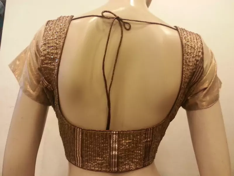 Golden shimmer handwork blouse