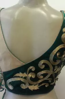 Golden and green velvet blouse