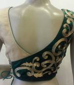 Golden and green velvet blouse