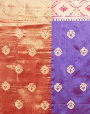 Shaded Purple Color Banarasi Silk Saree With Blouse Piece 4