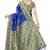 Blue printed art silk sarees saree with blouse