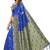 Blue printed art silk sarees saree with blouse