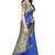 Blue printed art silk sarees saree with blouse