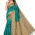 Teal printed art silk sarees saree with blouse