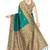 Teal printed art silk sarees saree with blouse