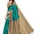 Teal printed art silk sarees saree with blouse
