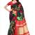 Black and red printed bhagalpuri silk saree with blouse