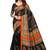 Black and brown printed bhagalpuri silk saree with blouse