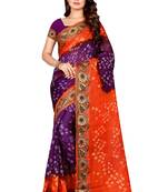 Orange Printed Georgette Saree With Blouse