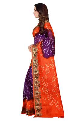 Orange Printed Georgette Saree With Blouse 3