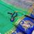 Turquoise semi tussar silk double peacock zari border saree with unstitched  blouse