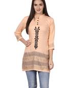 Beige printed viscose kurti