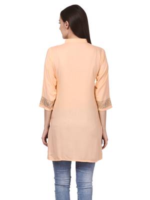 Beige printed viscose kurti 2