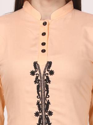 Beige printed viscose kurti 5