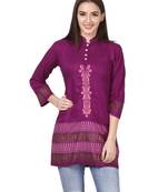 Purple printed viscose kurti