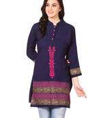 Blue printed viscose kurti