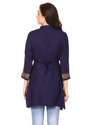 Blue printed viscose kurti 2